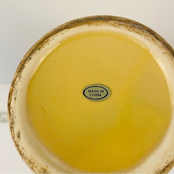 FRENCH country pitcher yellow reproduction jug vase - Picture 10 of 10